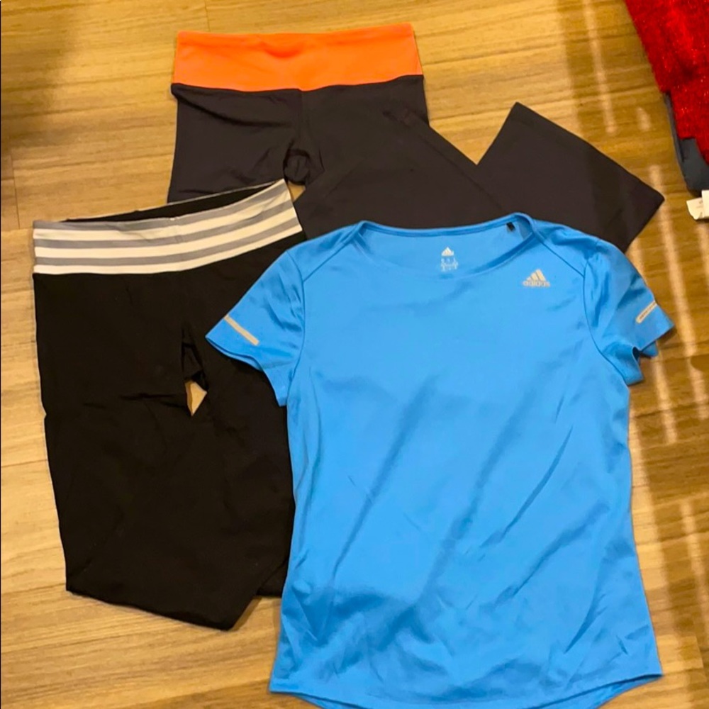 BUNDLE Gap Fit Yoga Pants XS & Adidas Running Top M